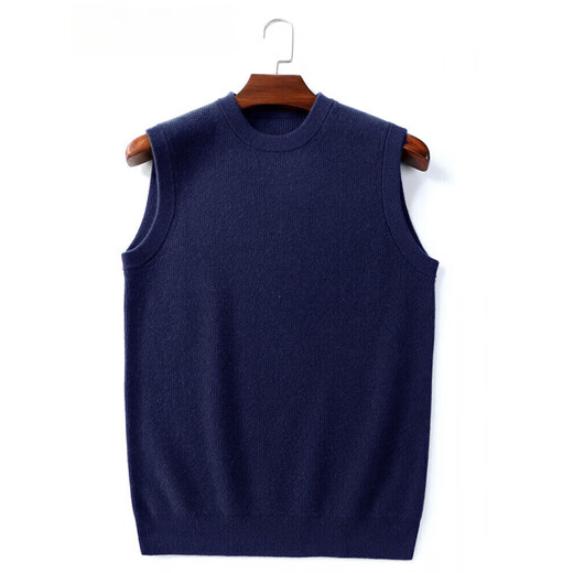 Ordo City cashmere sweater men's vest round neck youth middle-aged business vest sweater casual cardigan men white gray M 165 (suitable for 105 Jin [Jin equals 0.5 kg]-120 Jin [Jin equals 0.5 kg])