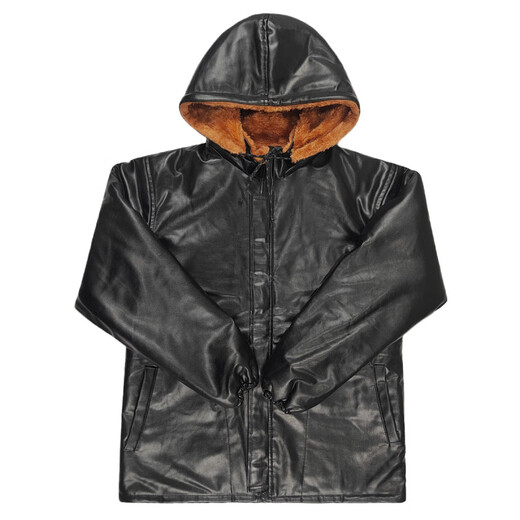 Snow Tears Velvet Thickened Leather Jacket and Leather Pants Suit Men's Cycling Windproof Loose Large Size Winter Leather Cotton Clothes Driving Leather Jacket/Detachable Hat Leather Top + Wearable Thickened 7XL Customized Extra Large 240-280Jin Jin is equal to 0.5 kg