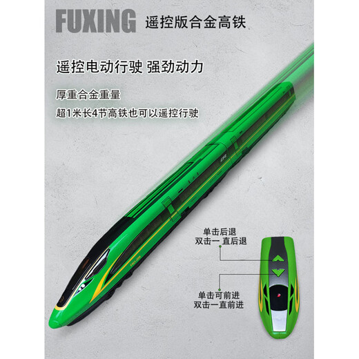 He Jiagong remote control alloy high-speed rail Fuxing train model simulation Harmony children's train toy electric train boy alloy remote control single section - silver
