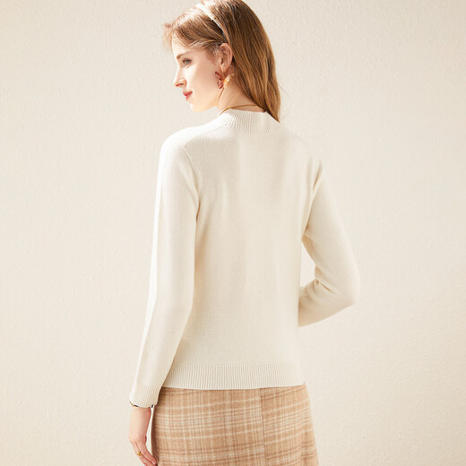 TUHUANG seamless pure wool solid color bottoming knitted sweater 25 autumn and winter half turtleneck women's wool sweater TW897303