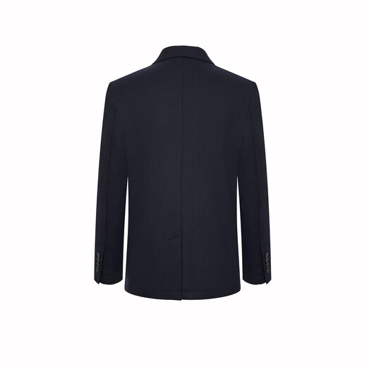 HAZZYS Men's Autumn and Winter Suit Business Commuting Suit Raw Edge Wool Single Suit Men's ASUZJ0BDJ11 Navy Blue NV L (175/96A 48)