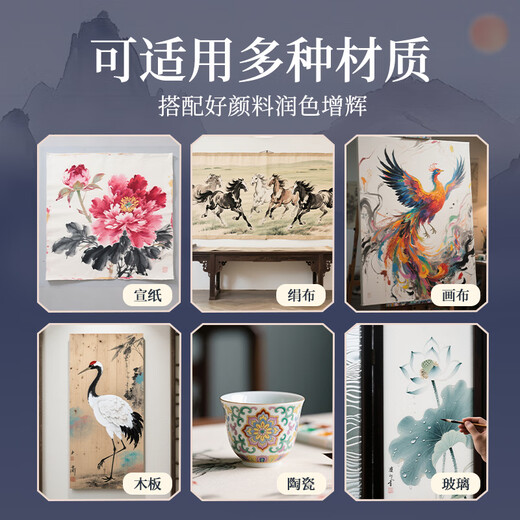 Rubens solid Chinese painting pigment blue and blue beginner set primary school supplies tools complete set of third grade art class material package ink painting 12/24/36/48 colors Chinese painting pigments hot selling 48 colors blue 24 colors + pearlescent 24 colors