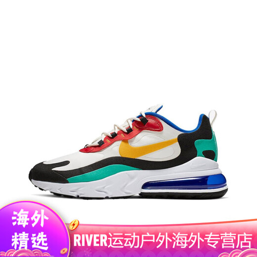 耐克（NIKE）男鞋运动鞋Air max 270 react 女鞋休闲气垫跑步鞋拼色 AT6174-002 红黄蓝 36