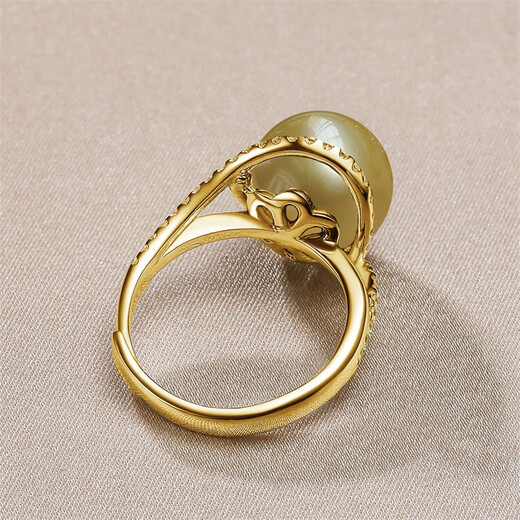 Queen of Pearls South Sea Gold Beads Ring Fashionable Saltwater Pearl Ring Birthday Gift 10-11mm