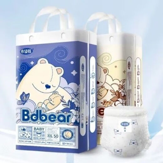 Picture man Bdbear baby diaper pull-up pants breathable baby diapers dry and leak-proof diapers M size 72 pieces