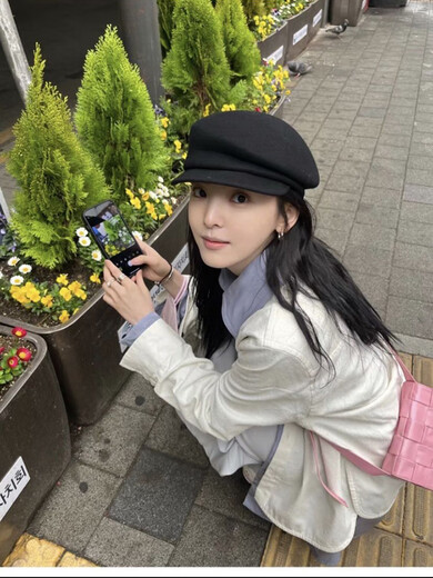 Xiaohongshu’s popular Japanese-style retro wool black literary beret women’s autumn and winter face-opening duck hat Internet celebrity method camel wool M (5658cm) one size