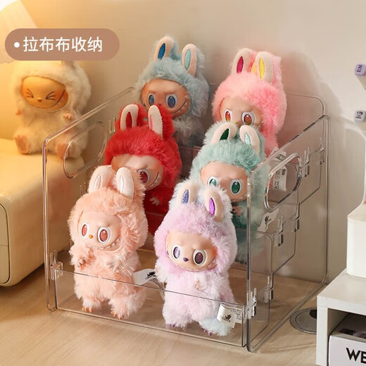 Tian丂 Stepped cosmetics storage box Desktop dressing and washbasin skin care products lipstick cabinet organizer box storage shelf Stepped cosmetics storage box three-layer storage - transparent and visible