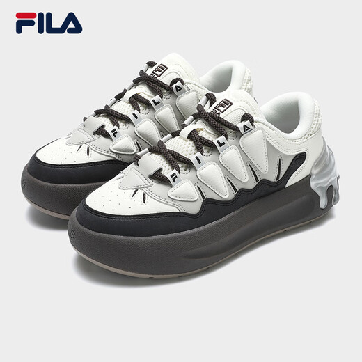 FILA official women's sneakers CARROT modern carrot shoes versatile fashion heightening white shoes sports casual shoes for women first snow white/black-PB 40