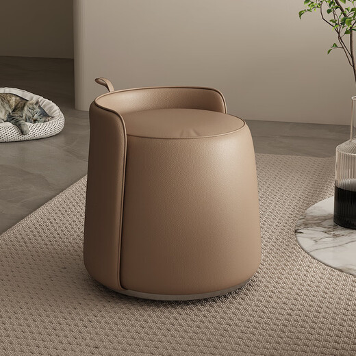 Fat Donglai's same style dressing table stool light luxury high-end modern simple light luxury makeup chair home bedroom makeup stool high-end gray (imported technical microfiber leather + 360 silent turntable)