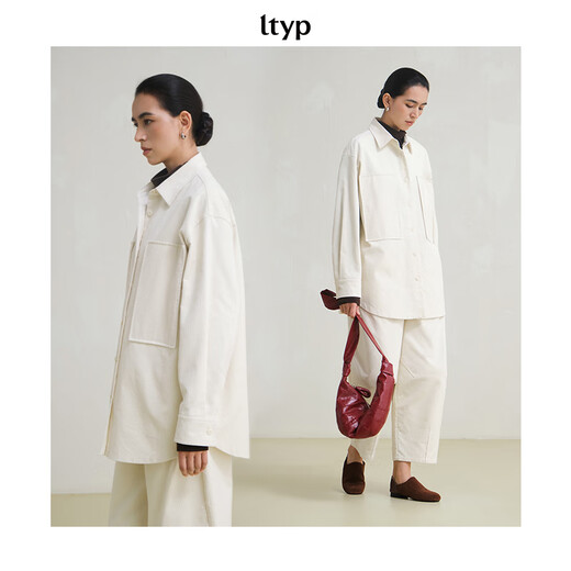 Journey original ltyp pima cotton corduroy oversize shirt fashionable literary shirt top women winter new style ebony coffee S