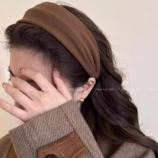 Daily wear wide-brimmed hair band headband for women 2025 new high-ceiling gray hair band hairpin travel headband gray wide-brimmed headband