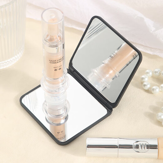 DIY mini cosmetic mirror portable cross-border high-looking foldable portable mirror mini diy small black mirror LED portable mirror small black mirror love style