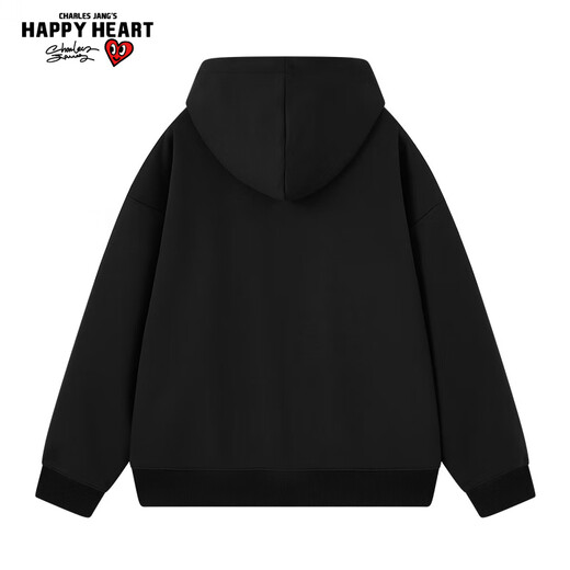 Charles Heart American Painted Graffiti Printed Cardigan Sweater Autumn Trendy Brand New Hooded Couple Jacket Black M