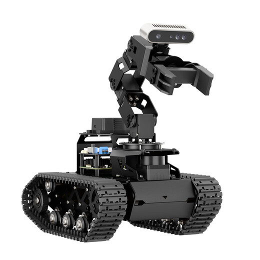 Huaner Raspberry Pi 5 Robotic Arm Car LanderPi Deep 3D Vision AI Large Model SLAM Mapping Navigation Grabbing and Handling Python Programming ROS2 Robot Tracked Chassis Deluxe Edition Raspberry Pi 5/4G