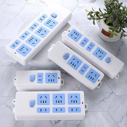 Jingdong Express Classic blue and white socket/socket/strip/strip/socket safe and durable new national standard pure copper high temperature flame retardant multi-hole home dormitory office four 14 holes wire length 1.5
