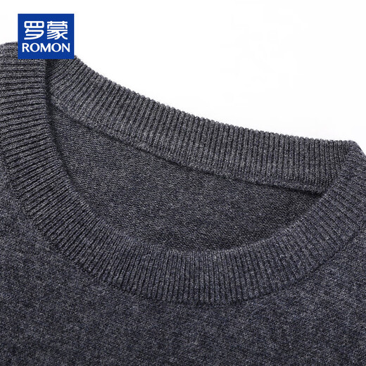 ROMON 100% pure wool sweater men's thick vest round neck autumn and winter casual vest sleeveless waistcoat sweater for middle-aged and young people