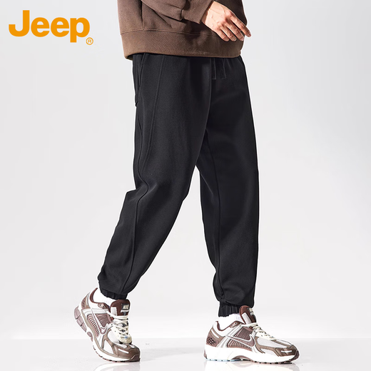JEEP casual pants men's spring and autumn sweatpants loose leggings harem trousers American sweatpants black XL