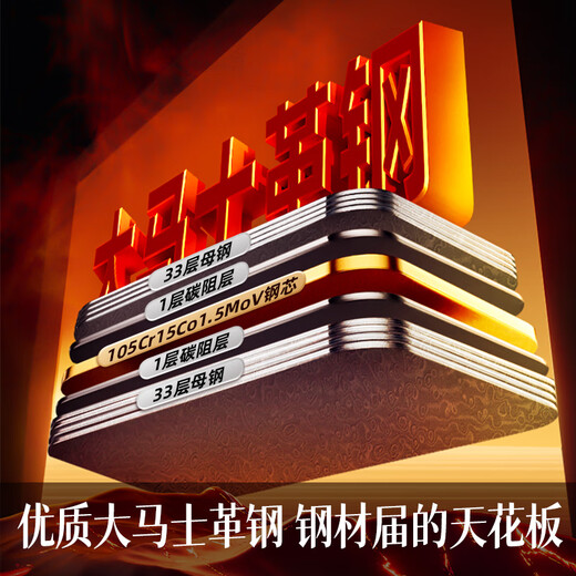 王麻子大马士革钢菜刀 厨房家用刀具切片切肉切菜刀【精美礼盒装】