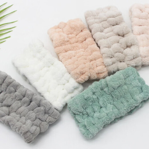 Face washing headband coral plush female student hairband high elastic autumn and winter facial mask washing headscarf headwear green