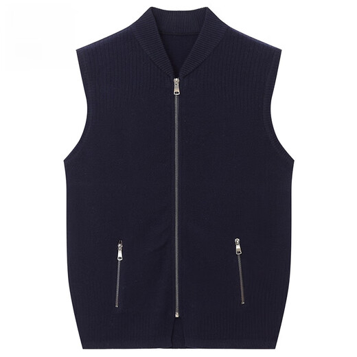 KING DEER Pull en Pur Cachemire pour Homme Cardigan sans Manches pour Homme Automne et Hiver Gilet Tricoté avec Gilet de Poche Gilet à Fermeture Éclair Épaissi Noir Gris L 115/175 Code