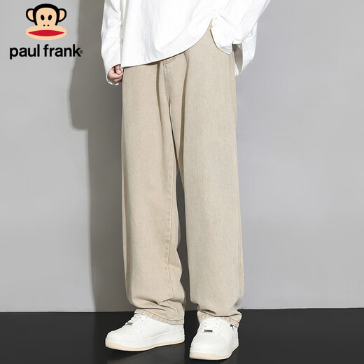 Big Mouth Monkey (paul frank) jeans men's autumn trendy brand loose straight pants men's wide-leg casual pants men's pants Khaki XL