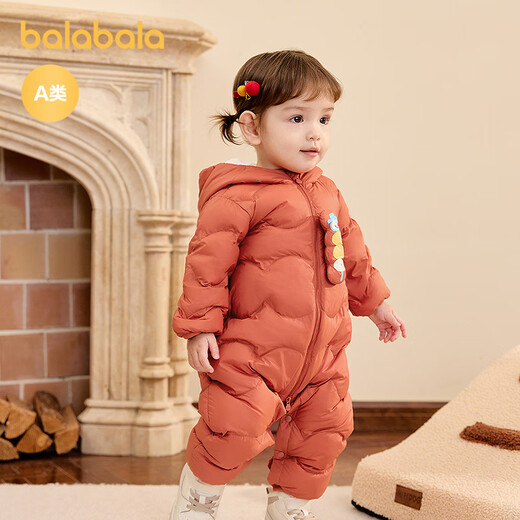 Ropa para niños de Balabala para bebés onesie de chaqueta delgada ropa de bebé 2025 ropa de invierno abrazando ropa arrastrándose ropa y niñas lindas divertidas halcones de cita con rojo - pato blanco down 90 cm - 47g cantidad de llenado