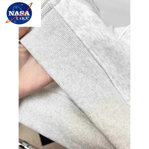 NASALIKE Американский свободный повседневный спортивный кардиган с капюшоном и бархатной утолщенной бархатной толстовкой, мужская осенне-зимняя тяжелая хлопчатобумажная куртка белого и серого цвета, обычная версия L рекомендуется 110-130Jin Jin равен 0,5 кг d