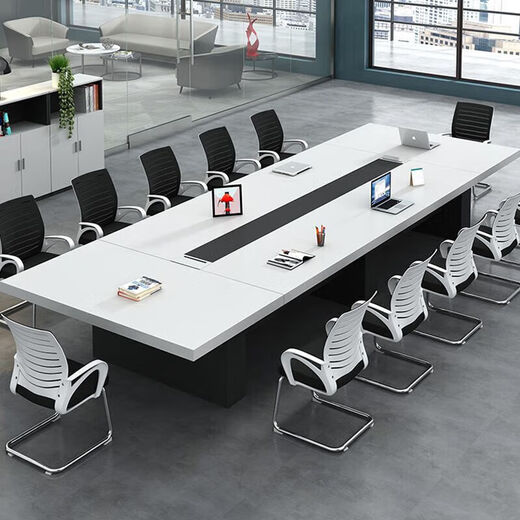 Office conference table long table training table conference reception negotiation table and chair combination large table long table workbench 2.0 meters conference table