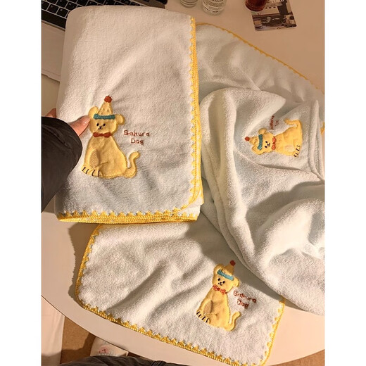 Fanye's hair drying cap for women, hair towel, hair drying towel, strong water absorption, quick-drying, coral velvet, thickened bathing shampoo, shower cap for students, cute puppy drying hair cap