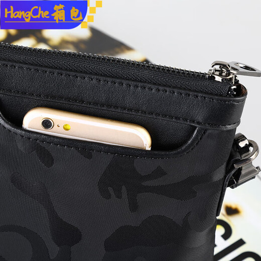 Ye Yu Men's Clutch Thickened and Durable Clutch Oxford Cloth Large Capacity Clutch Bag Young Casual Men's Clutch Bag Camouflage Black Small Single Bag
