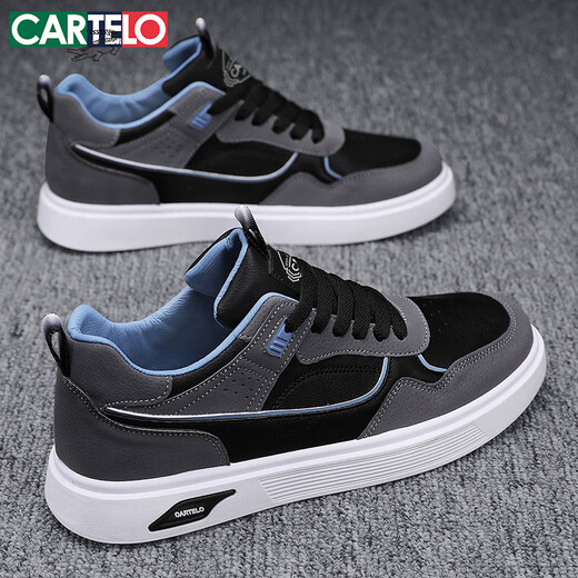 CARTELO crocodile (CARTELO) shoes men's autumn and winter 2025 trendy casual shoes men's shoes versatile sneakers men's sports moral training shoes black 42
