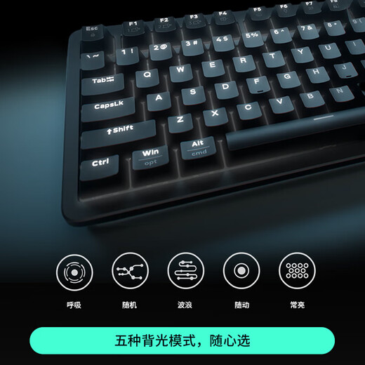 Logitech K848 mechanical keyboard wired gaming e-sports AI full-key hot-swappable customized DIY personalized PDT keycap computer office keyboard K848 black + aurora blue keycap