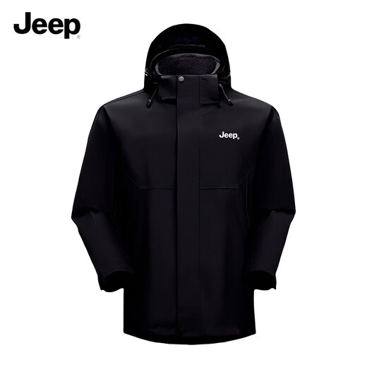 Jeep Jeep outdoor jacket for men and women three-in-one two-piece set plus velvet waterproof jacket hunting style mountaineering jacket