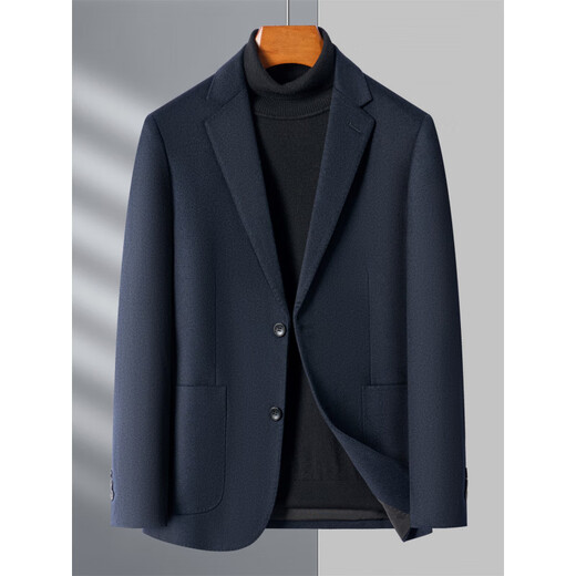 Lilan men's casual suit 2025 autumn and winter new wool single suit middle-aged men's suit woolen jacket navy blue M 170/88