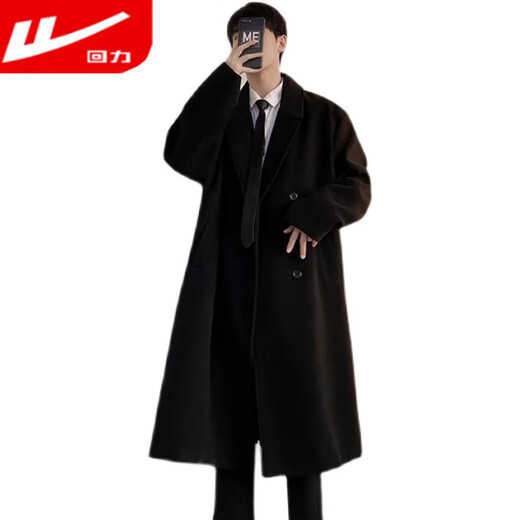 Jai Alai 2025 Autumn and Winter Over-the-Knee Windbreaker Suit Men's Korean Style Handsome Woolen Long Coat Three-piece Set Three-piece Windbreaker + Shirt Tie + Tailor-made Pants Plus Velvet S