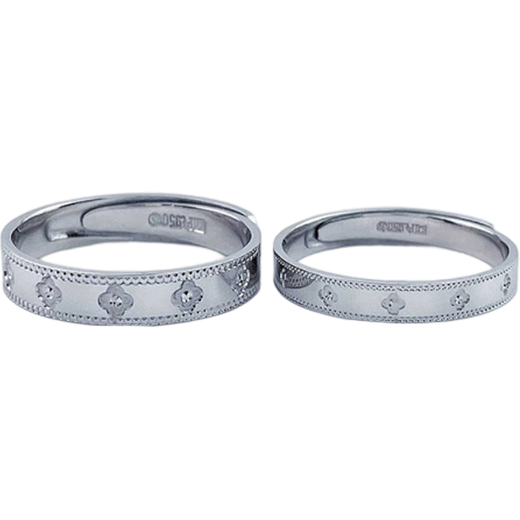 Laomiao platinum lucky four-leaf clover ring engagement ring ring Valentine's Day birthday gift about 8.92g