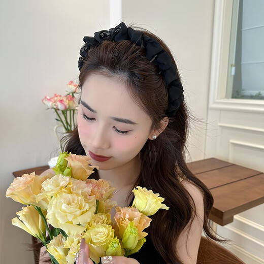 Chimera (CHIMERA) 2-piece mesh pleated headband, non-slip toothed headband, hair volume, high skull hair accessories, headband, girl's birthday gift