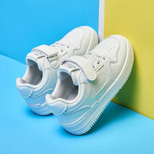 Warrior children's white shoes boys casual shoes girls board shoes campus sports shoes WZ(CL)-0238 white 35
