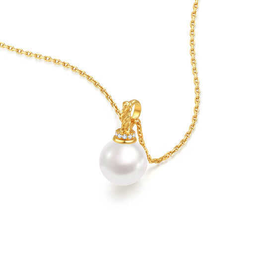 LYNNHAVEN EARTH twist Akoya pearl universal buckle 18K gold wheat ear single pendant buckle mother 8-8.5mm