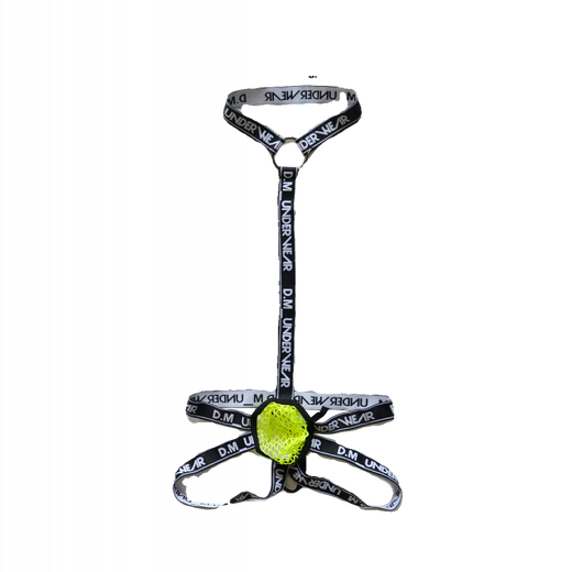 DMD.M men's sexy jumpsuit thong suspenders mesh breathable sexy double thongs personality temptation men's underwear orange M_weight 100-115Jin Jin equals 0.5 kg