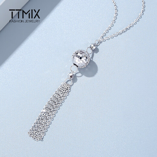 TTMIX new Chinese style platinum necklace pt950 platinum set chain women's tassel platinum pendant platinum necklace clavicle chain 4.5-4.7g 40+3cm