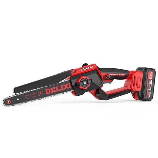 Delixi chainsaw household small handheld saw diesel rechargeable lithium-ion logging saw chainsaw electric chainsaw outdoor saw 12156 points 0AH two electricity one charge chain