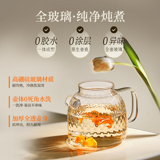 Bear all-glass body health pot thermostatic kettle office multifunctional teapot flower teapot 0 metal health cup 24h reservation 24h heat preservation 1L YSH-M10H3