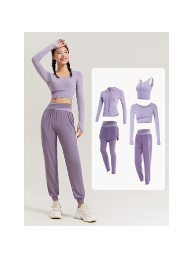 Fanstick Fanstick Yoga Wear Women's Spring and Summer Suit Long Sleeve Running Sports Top Professional Pilates Black (Long Sleeve) Bud Green Two-piece Set Fast Shipping L