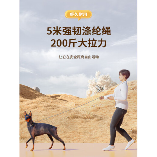 OYKTN dog traction rope, dog walking rope, automatic retractable anti-breakaway, small and medium-sized dogs, Teddy, Corgi, cat pet supplies, automatic traction, 3M random style, upgraded anti-single traction rope (explosion-proof - this item does not include a chest and back)