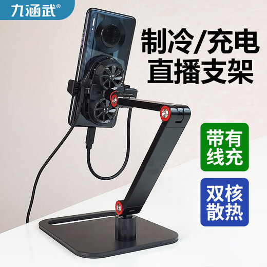 OTHER mobile live broadcast special stand with radiator, rechargeable, multi-functional desktop shooting anchor overhead shooting support stand, double-arm stand + radiator, mobile phone rechargeable