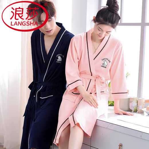 Langsha Camiseta para mujeres 2025 Summer algodón puro de algodón delgado pareja sexy de bañera de bata y otoño
