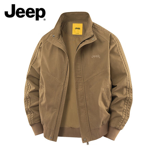 Jeep (JEEP) American genuine American cotton work jacket top men's spring and autumn trendy brand assault flying windbreaker jacket autumn and winter black - stand collar regular shopping mall same style XL suitable for 145Jin Jin equals about 0.5kg