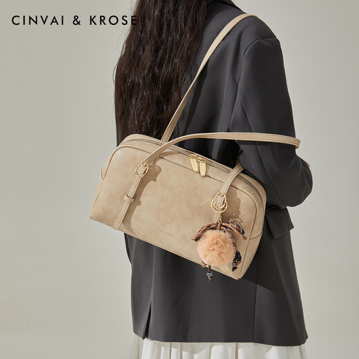 Cinvaikrose Retro Bowling Sac féminin 2025 Nouveau sac d'oreiller haut de gamme sac à main sac à main le sac d'anniversaire de sac féminin kaki [cadeaux à la petite amie, à la femme et aux filles]
