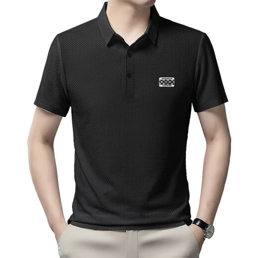 Peimeng (Peimeng) Peimeng 2025 Summer Real Ice Silk Waffle-Lyle Room Polo Top Top мужчина средних лет и пожилые наряд отца Деловая одежда Casual QC6176 Royal Blue M